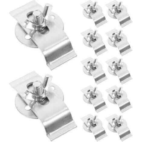 Lot de 12 clips de fixation en acier inoxydable pour éviers encastrés. Installation facile. (1/4)