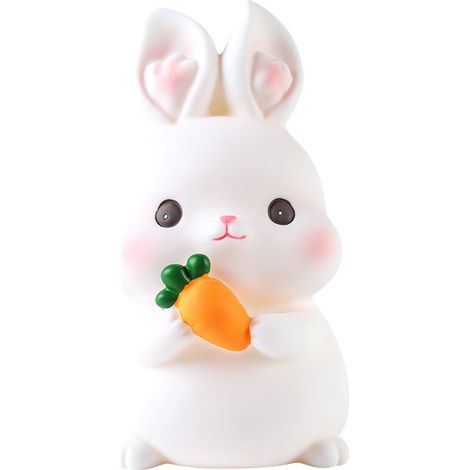 Kaninchen-Sparschwein für Jungen und Mädchen – auslaufsicher – weiß – bezaubernd – Gummi – Kaninchenform – für Erwachsene und Kinder