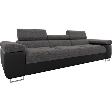 Sofá Comfivo Vinetum III, Soft 011 + Lux 06, 263x102x70cm, Cuero ecológico + Tapiz, Patas: Plástico, Metal