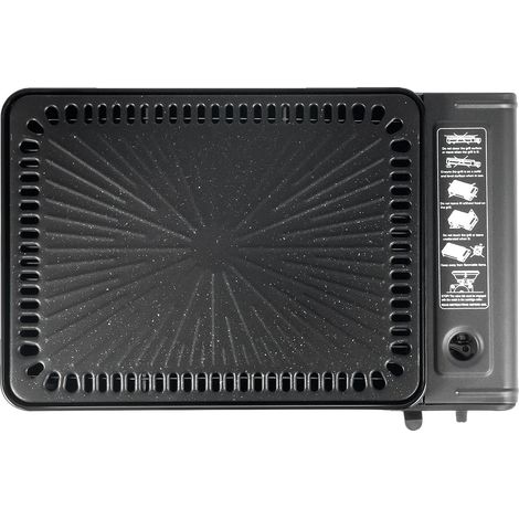 Cocina de gas portátil, potencia de llama regulable, color negro. (1/2)