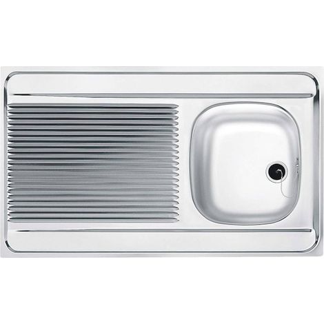 Franke – Évier inox 1,5 bac réversible 80 x 60 cm – Isolation phonique sous égouttoir – Pour cuisine moderne