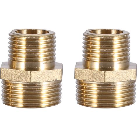 Raccord en laiton mamelon hexagonale réducteur mâle 3/4" vers 1/2" pour tube d'eau (renforcement) (1/5)