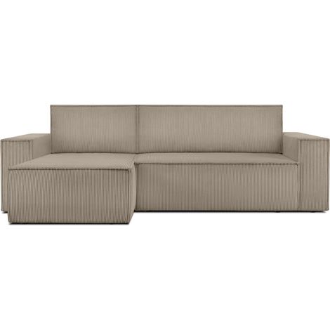 KONSIMO NAPI Ecksofa Big links/rechts, Schlaffunktion mit Cordbezug, Beige (1/5)