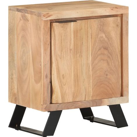 Nachttisch 40x30x50 cm Akazie Massivholz mit Naturkanten