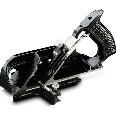 Stanley – Rabot à main finition laquée noire – Lame 38 x 254 mm pour bois dur – Poignée intégrée réglable – 112078