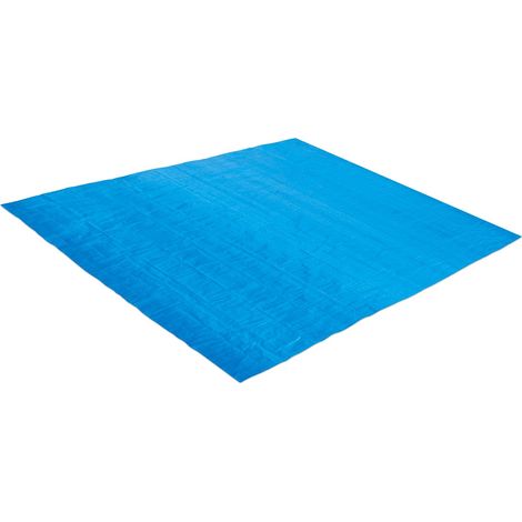 Tapis de sol bleu pour piscine Summer Waves 3,91 x 3,91 m pour piscine Ø 3,66 m