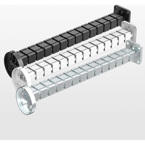 Goulotte de câbles pour bureaux, gestion des câbles, goulotte de 125 cm, chaîne porte-câbles flexible, gestion des câbles pour bureaux, pour bureaux réglables en hauteur et fixes (Gri (1/5)