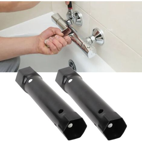 Clé à Tuyau pour Robinet [2PCS] - Carbone Steel 34mm et 40mm pour Installation et Réparation de Douche (1/5)