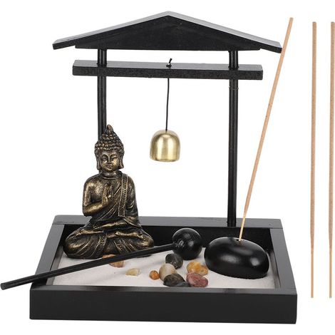 Support de sable bouddha zen, décoration innovante pour salon, ornement résine artisanale (1/4)