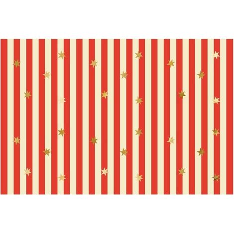Tovaglia di carta a righe con stelle 180x120 cm