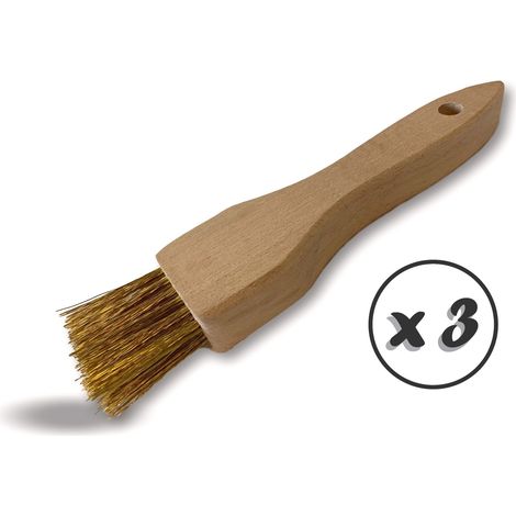 Brosse métallique - Pinceau - Lot de 3 - Acier laitonné