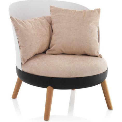 Poltroncina Imbottita 70x81x72 cm in Microfibra Rosa (1/2)