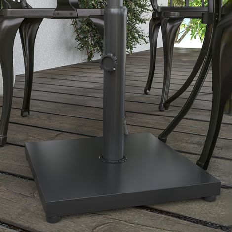Pied de parasol 13 kg, support carré pour parasol, poids pour parasol, compatible avec les parasols à tube de 35/38/48 mm de diamètre, pour balcon, terrasse, jardin, noir