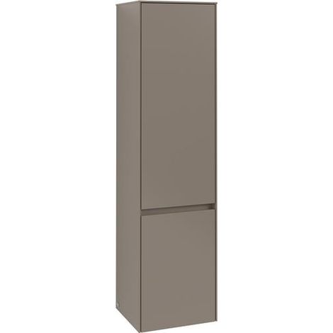 Armoire haute VB Collaro 404x1538x349mm 2 portes à fermeture contre (charnière) droite Taupe