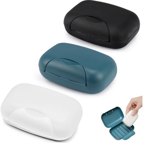 Lot de 3 boîtes à savon étanches, filtre drainage, plastique léger, voyage camping randonnée (1/5)