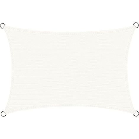 Voile d'ombrage Carré 5x5 m, Toile Ombrage HDPE Respirant (185g/㎡), Toile Ombrage Une Protection des Rayons UV pour Patio Jardin, Terrasse,Extérieur,Balcon, Couleur Blanc (1/4)