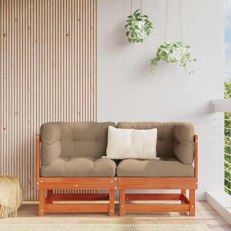 Teenpull – 2 pcs Gartenecksofa Massives Kiefernholz Wachsbraun (1/5)