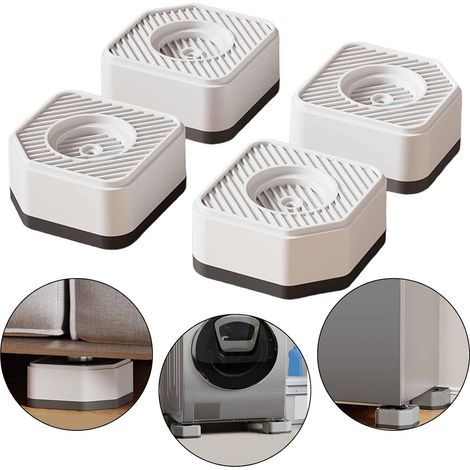 Lot de 4 patins anti-vibrations pour pieds de machine à laver, légers, universels, antidérapants et polyvalents pour réfrigérateur et autres appareils ménagers (1/5)