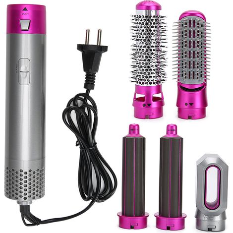 Peigne multifonction pour sèche-cheveux, lissage et bouclage, outil de coiffage professionnel, prise UE 220V (1/5)