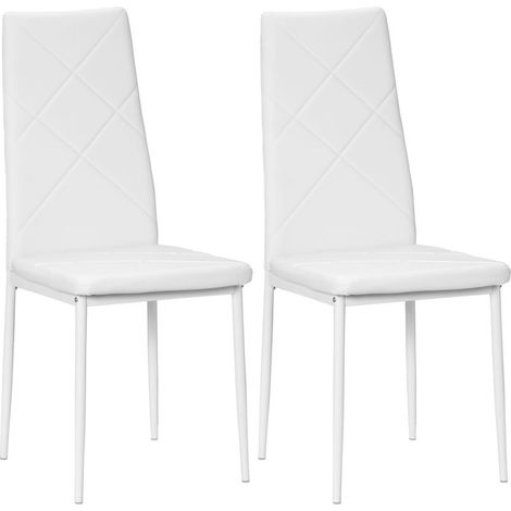 Set of 2 chairs of room to eat modern to backrest high in similicuir and steel, 41 x 50 x 97 cm, fourmis (1/5)