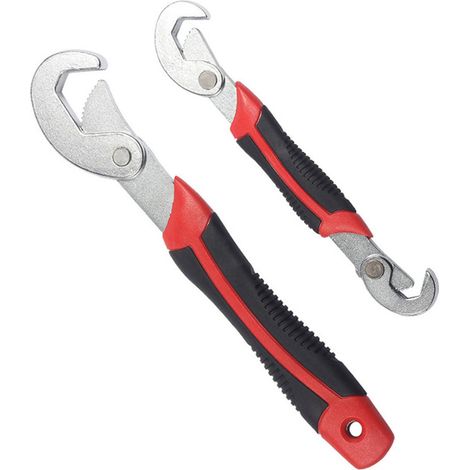 Multifunktionaler Stahlschlüssel mit feiner Verzahnung und großer Öffnung (2er-Set) zur Reparatur von Badezimmerarmaturen (1/5)
