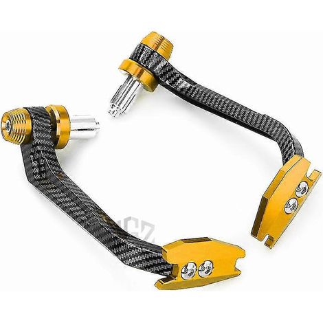 Motorrad-Lenkerendprotektoren aus Aluminium und Carbon für Vespa GTS 250, 300, Sprint, Primavera 150, LXV, PX, GTV – ohne Logo, Gold