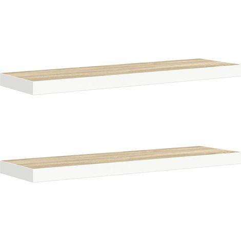 Maison Exclusive - Schweberegale 2 Stk. Eichen-Optik und Weiß 80x