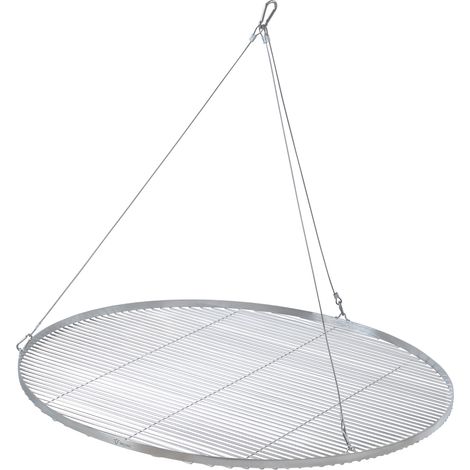 BBQ-Toro Edelstahl Grillrost Rund Ø 100 cm, BBQ Grillgitter mit Seilaufhängung, Hängegrill Rost