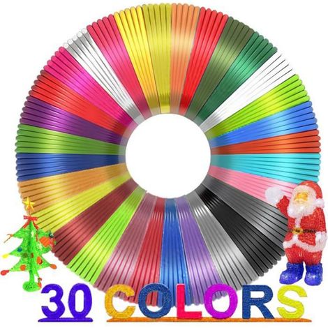 Filament Stylo 3D Recharge Stylo 3D, 1.75mm 30 Couleurs 150m Total - Multicolore pour Impression 3D, Bricolage Créatif (1/5)