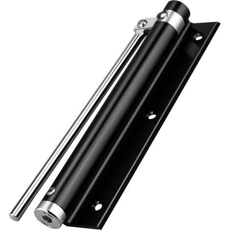 Ferme-porte automatique — Acier inoxydable 304, en applique, ressort réglable — Usage commercial et résidentiel (Noir) (1/5)