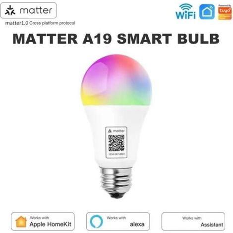 Ampoules Intelligentes WiFi Ampoule LED 9W RGB Contrôle Vocal WiFi Ampoules Intelligentes Fonctionne pour Alexa Accueil Blanc (1/5)