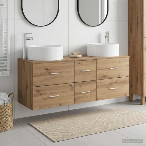vidaXL Bathroom Furniture Set 3 pcs Artisan Oak 49.5 x 44.5 x 65.5 cm (1/5)