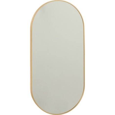 Miroir ovale doré en verre design élégant pour décoration intérieure - Doré finition brillante (1/3)