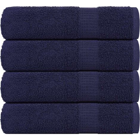 Serviettes de douche FROGN, lot de 4, bleu marine, 70 x 140 cm, 360 g/m²