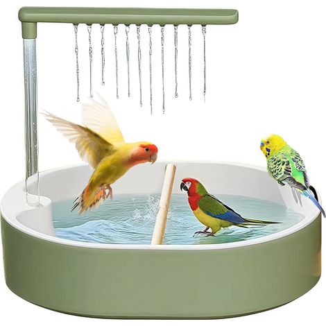 Douche pour oiseaux, baignoire automatique avec robinet de circulation, fontaine de table pour cage, système d'eau ludique pour le bain des oiseaux (1/5)