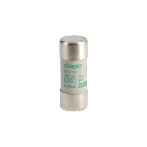 Cartouche fusible industrielle 22x58 aM 25A (LF525M) (1/2)