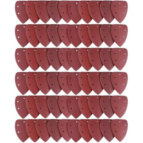 Lot de 60 Feuilles Abrasives - Papier de Ponçage - 40-60-80-100-120-180-240-320-400-800 - Pour Ponceuse Multifonction (1/4)
