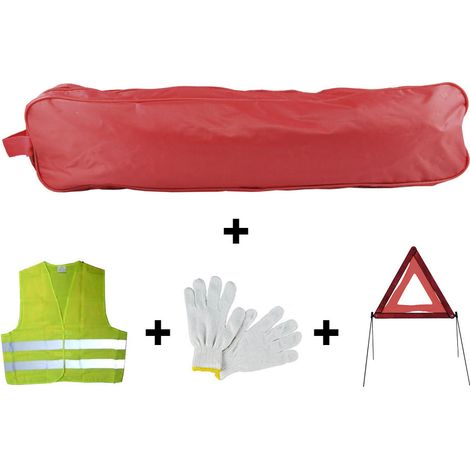 ROTE TASCHE NOTFALLSET RIMING+DREIECK+WESTE+HANDSCHUHE  JBM53180
