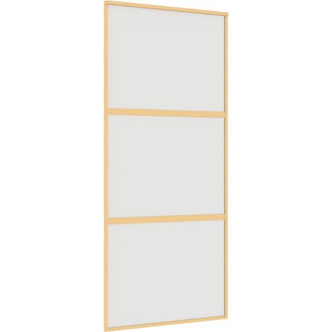 Maison Exclusive - Porta Scorrevole Dorata 90x205 Vetro Smerigliato ESG Alluminio
