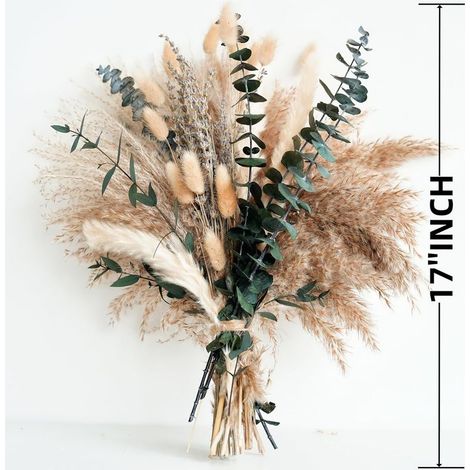 Herbe de la Pampa Verte - Décoration de Table pour Salle à Manger et Salon - Fleurs Séchées et Artificielles - Petite Décoration Quotidienne d'Été (1/5)