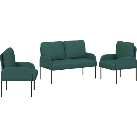 Sofa Sets 3 pcs Dark Green 115 x 56 x 80 cm Plywood vidaXL (1/5)