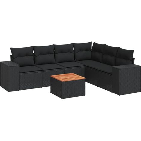 Maison Exclusive - Patio Sofa Set 7 plaza Black (1/5)