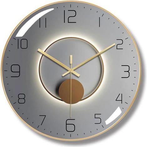 Moderne Horloge Murale Silencieuse, WOVTE Pendule Murale de 30 cm de Diamtre, Horloge Murale Ronde Numrique Quartz,C (1/3)