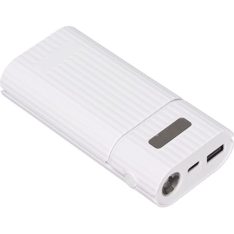 Boîtier de batterie externe 21700 2-en-1 DIY, chargeur rapide bidirectionnel TYPEC, pour 2 piles, blanc (1/5)