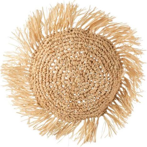 Coussin Déco "Rond Raphia" 45cm Naturel (1/2)