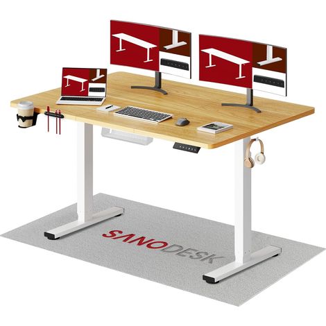 SANODESK QS1 Bureau Assis Debout Électrique 140x60 cm, Érable