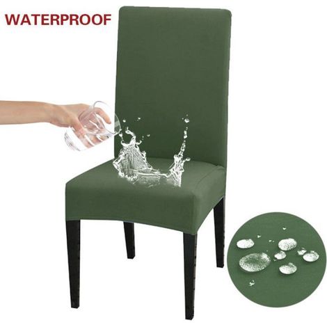 Imperméable Housse de Chaise élastique pour Salle à Manger Cuisine Mariage Htel Banquet Restaurant Housse de - Army Green-1piece