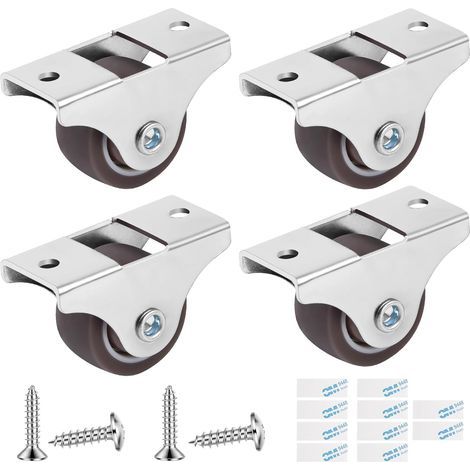 Flintronic 4pcs Roulettes Pivotantes Pour Meubles avec Vis, Roulettes pour Meubles, roulettes en caoutchouc 25 mm pour meubles, Roulette Sans Traces au Sol pour Chariotpour appareils et équipements (1/5)