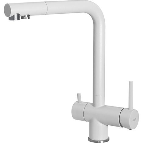 Elleci Tourmaline K96. Tipo di beccuccio: Standard, Colore del prodotto: Bianco, Controllo del flusso d'acqua: Leva sanitaria. Altezza sopra la superficie di fissaggio (max): 32,7 cm, Di... - MKKTOU96