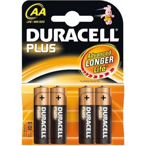 Batterie Alkaline Stilo AA-LR6 Duracell Plus conf. 20 Blister da 4 Pz (80 Pz) (1/2)